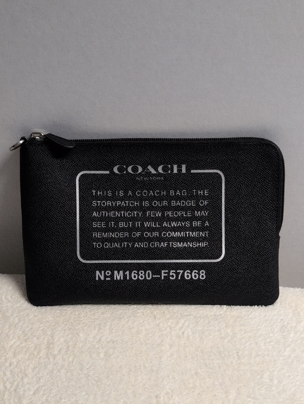 COACH Black Printed Logo Zip Pouch